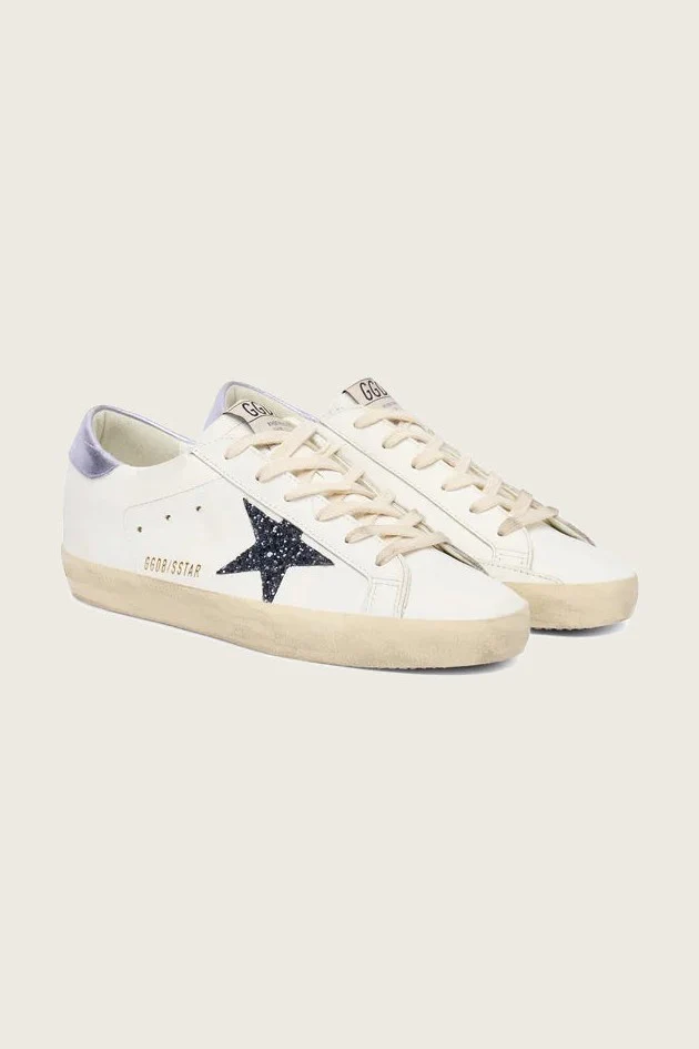 Tenis Golden Goose Super Star Leather Glitter Star Laminated Heel Mujer - Image 2