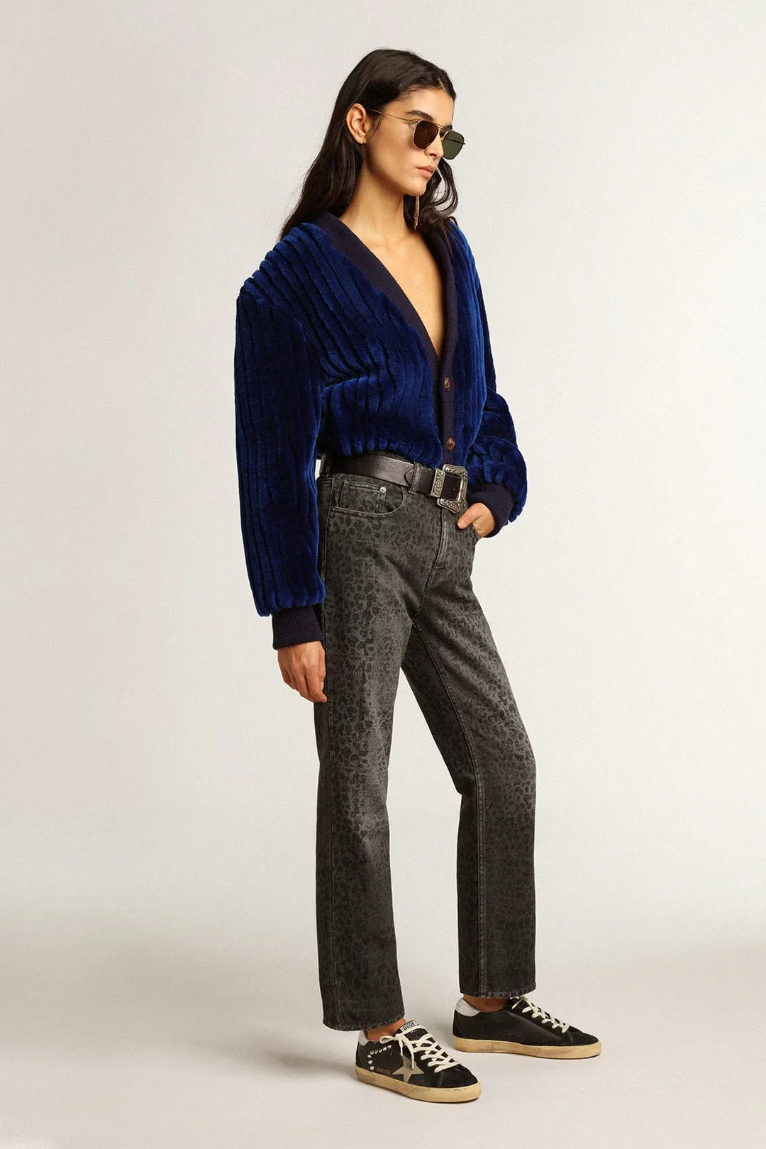 Tenis Golden Goose Super Star  Leather With Stitchings And Studs Mujer - Image 5