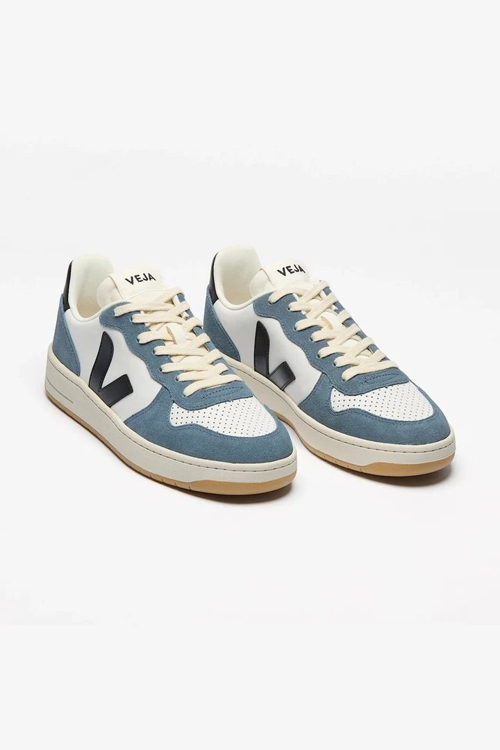 Tenis Veja De Hombre V-10 Leather White Black California - Image 2