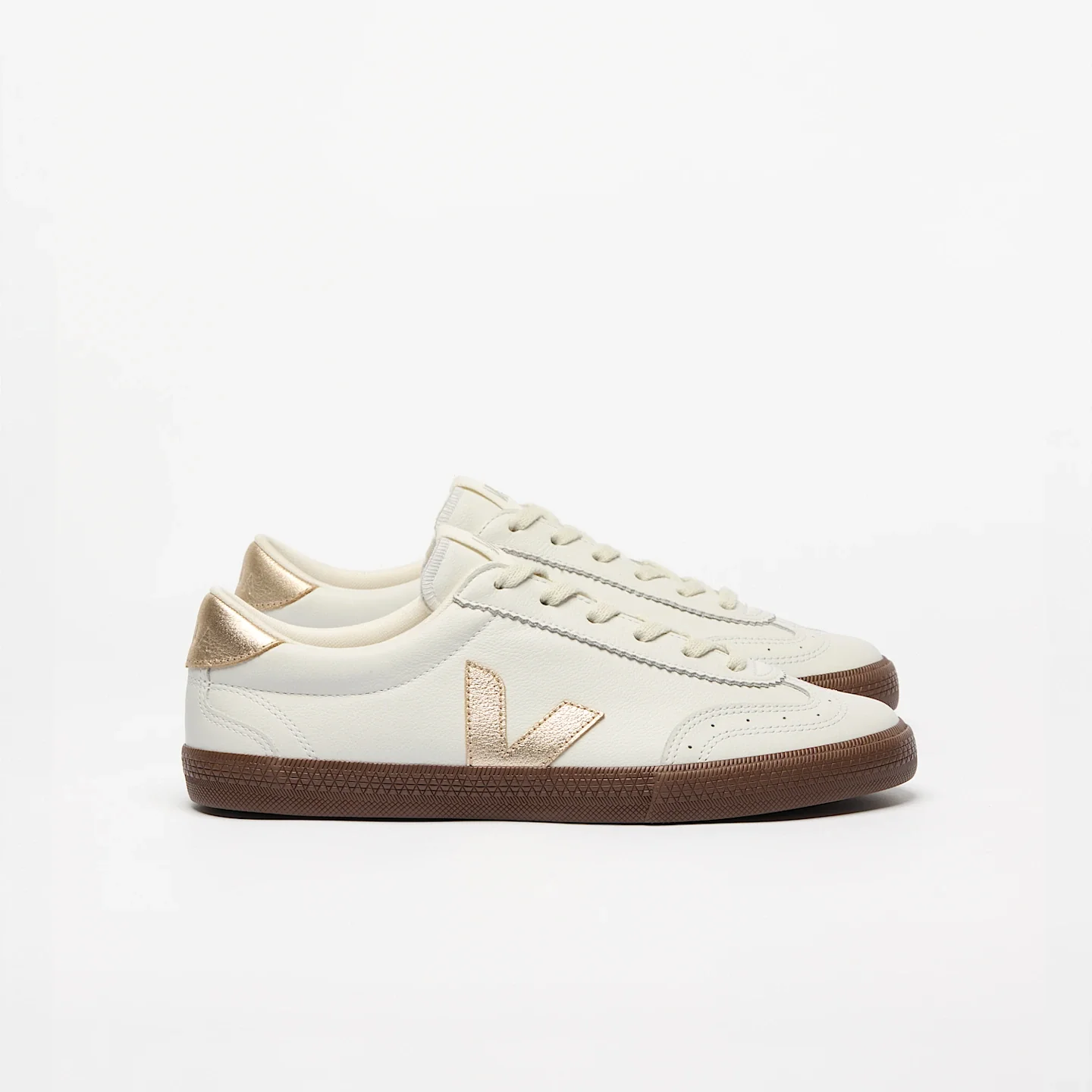 Tenis Veja De Mujer Volley Leather White Platine Bark
