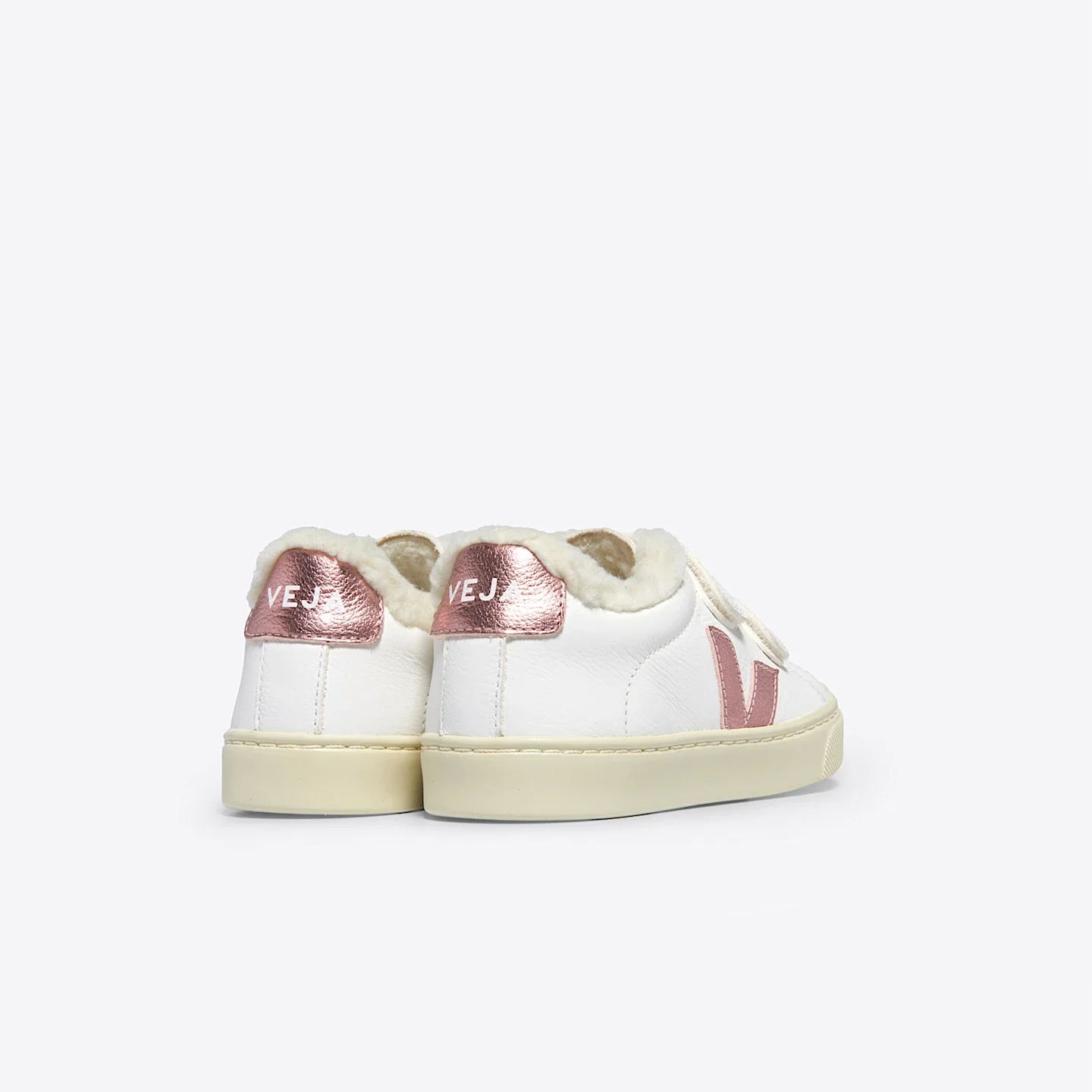 Tenis Veja Kids Esplar Fured Leather White Nacre - Image 3