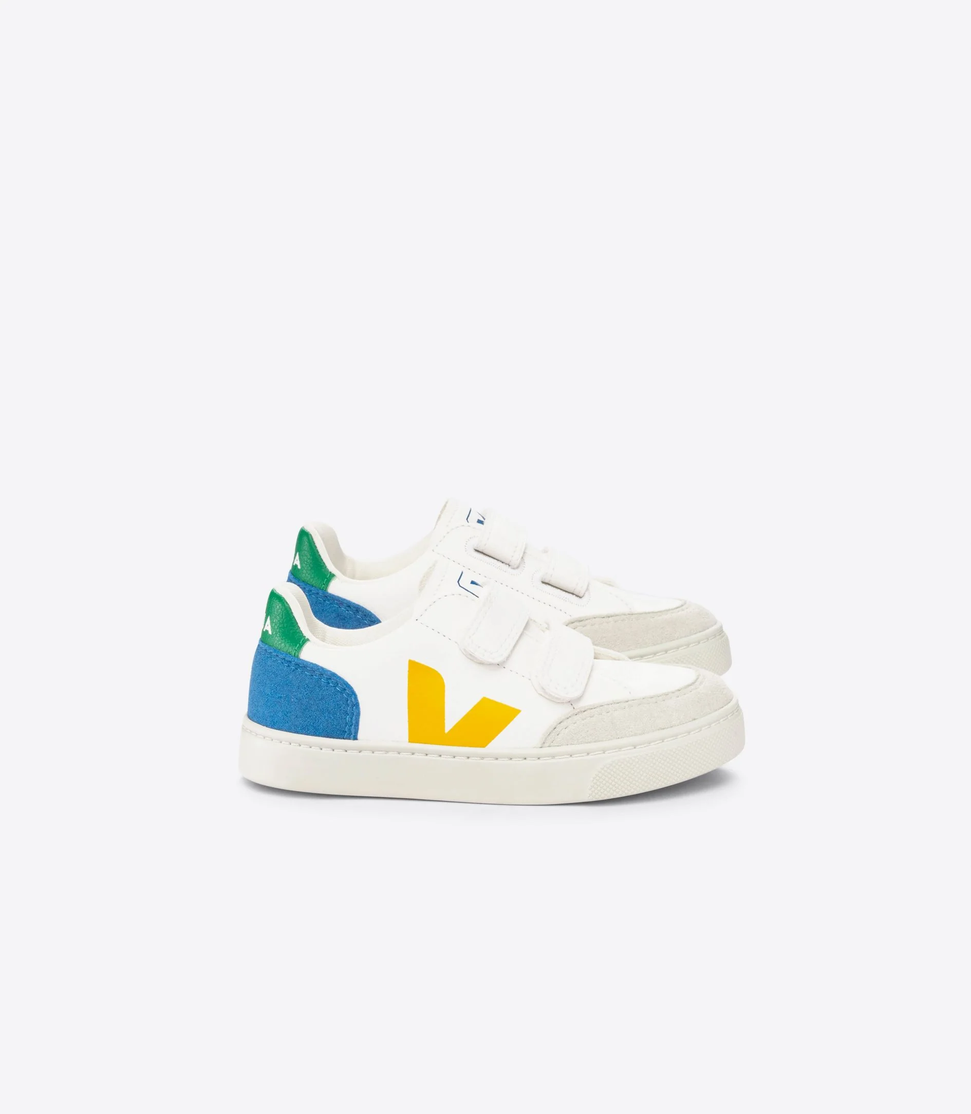 Tenis Veja Kids V-12 Leather White multicolor Indigo