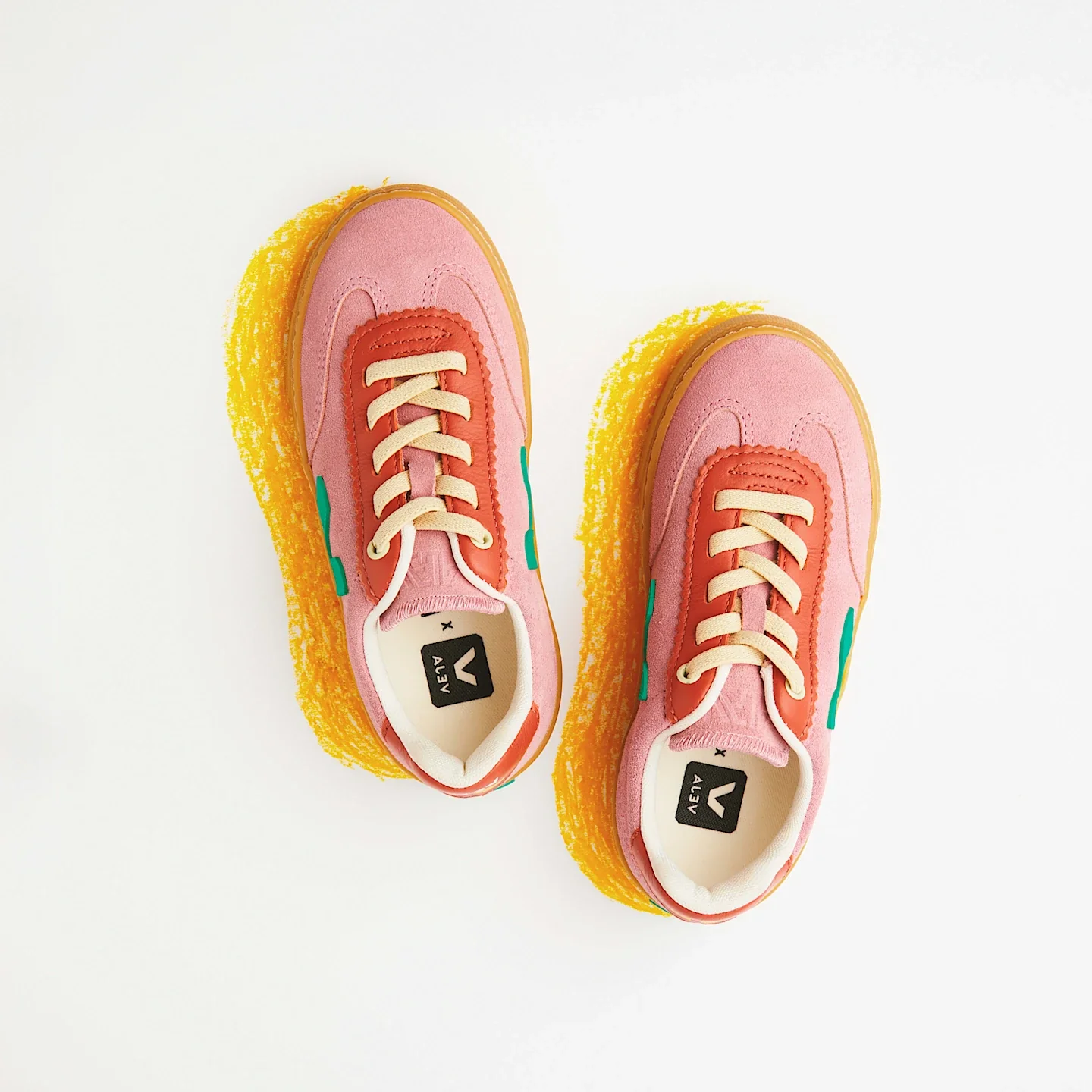 Tenis Veja Kids Volley Elastic Laces Veja X Jelly Mallow Suede Mary - Image 4