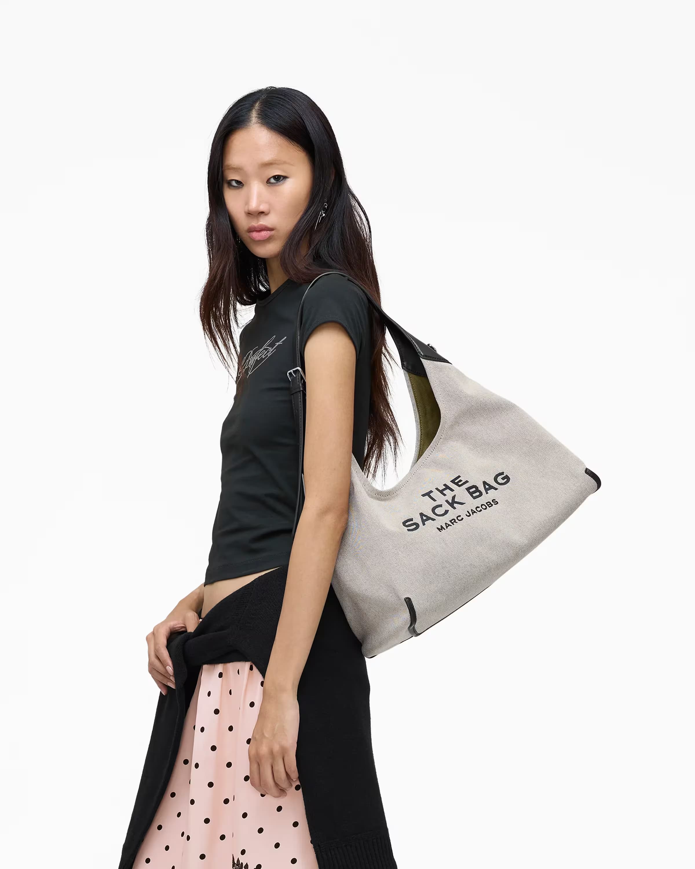 The Leather-Trim Canvas Belted Sack Bag - Image 2