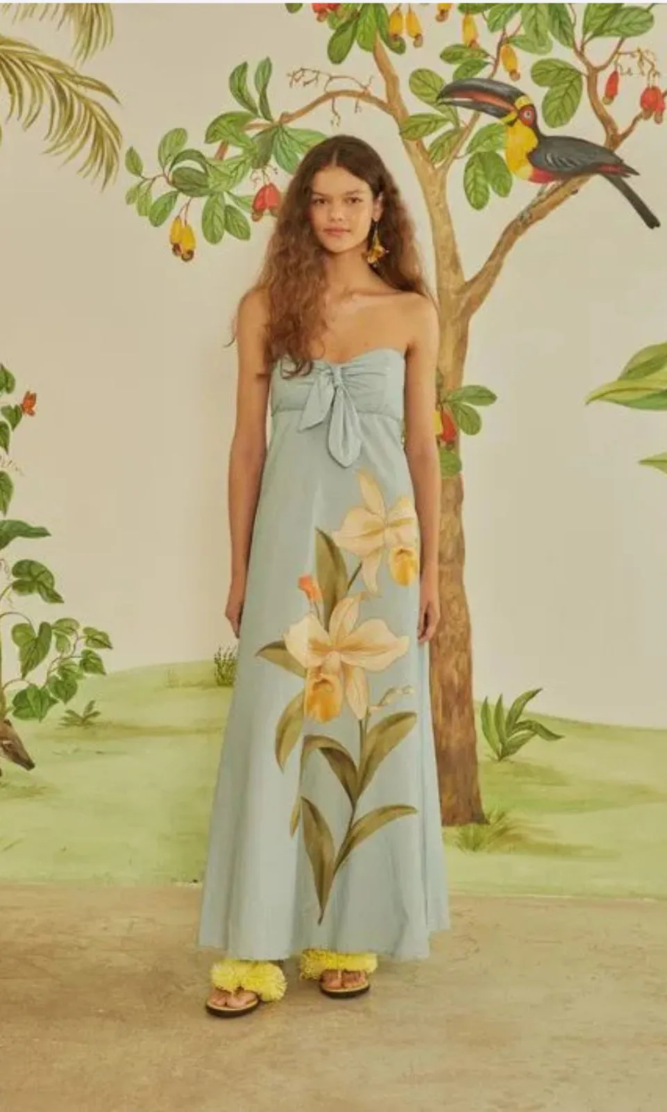Vestido Con Estampado De Orquídea