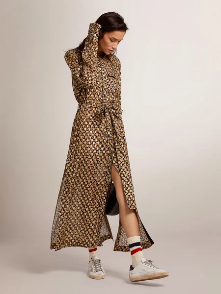 Midi Vestido Golden Goose Mujer Chemisier Leopard Print - Image 4