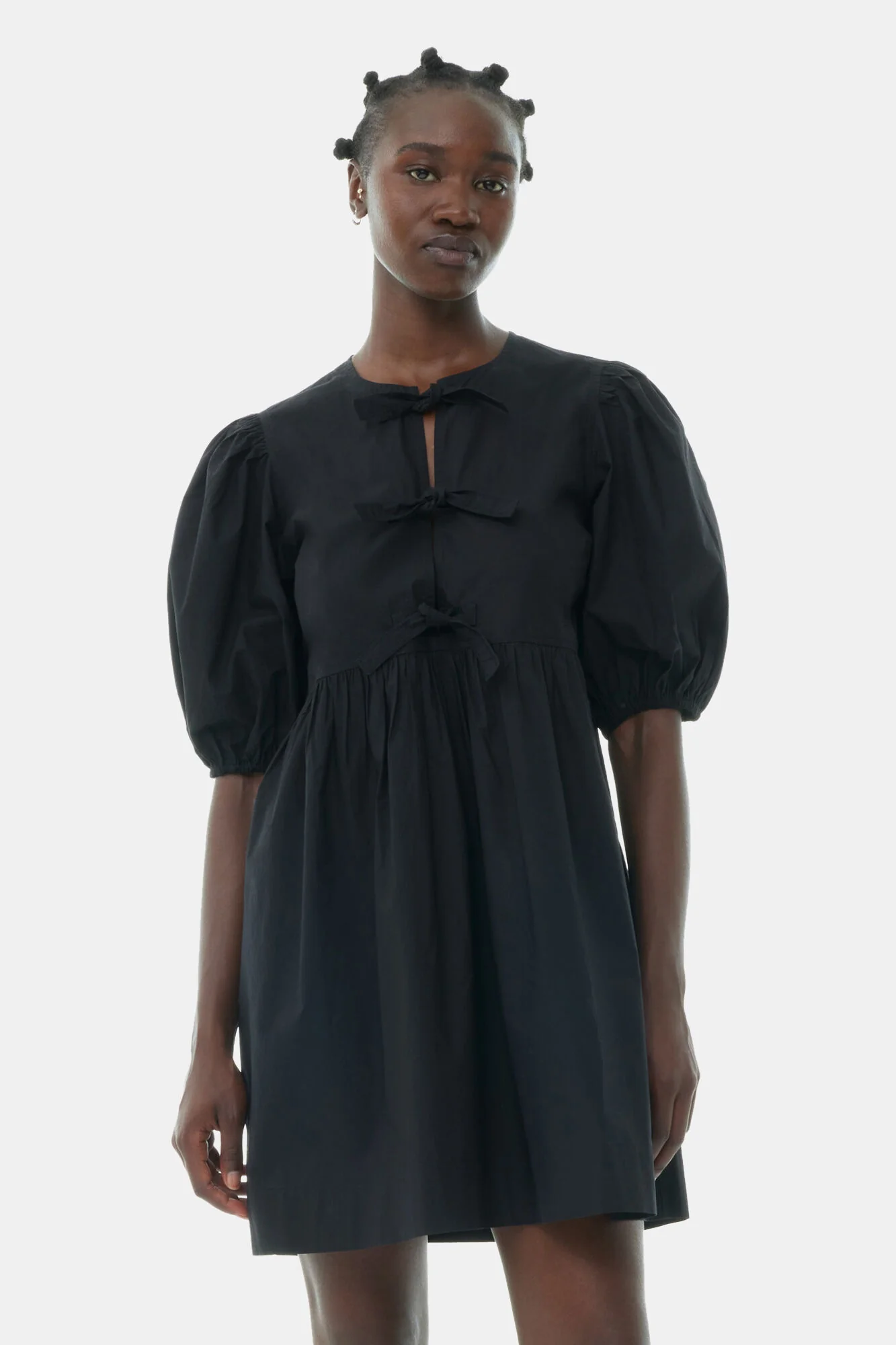 Mini Vestido Cotton Poplin Tie String