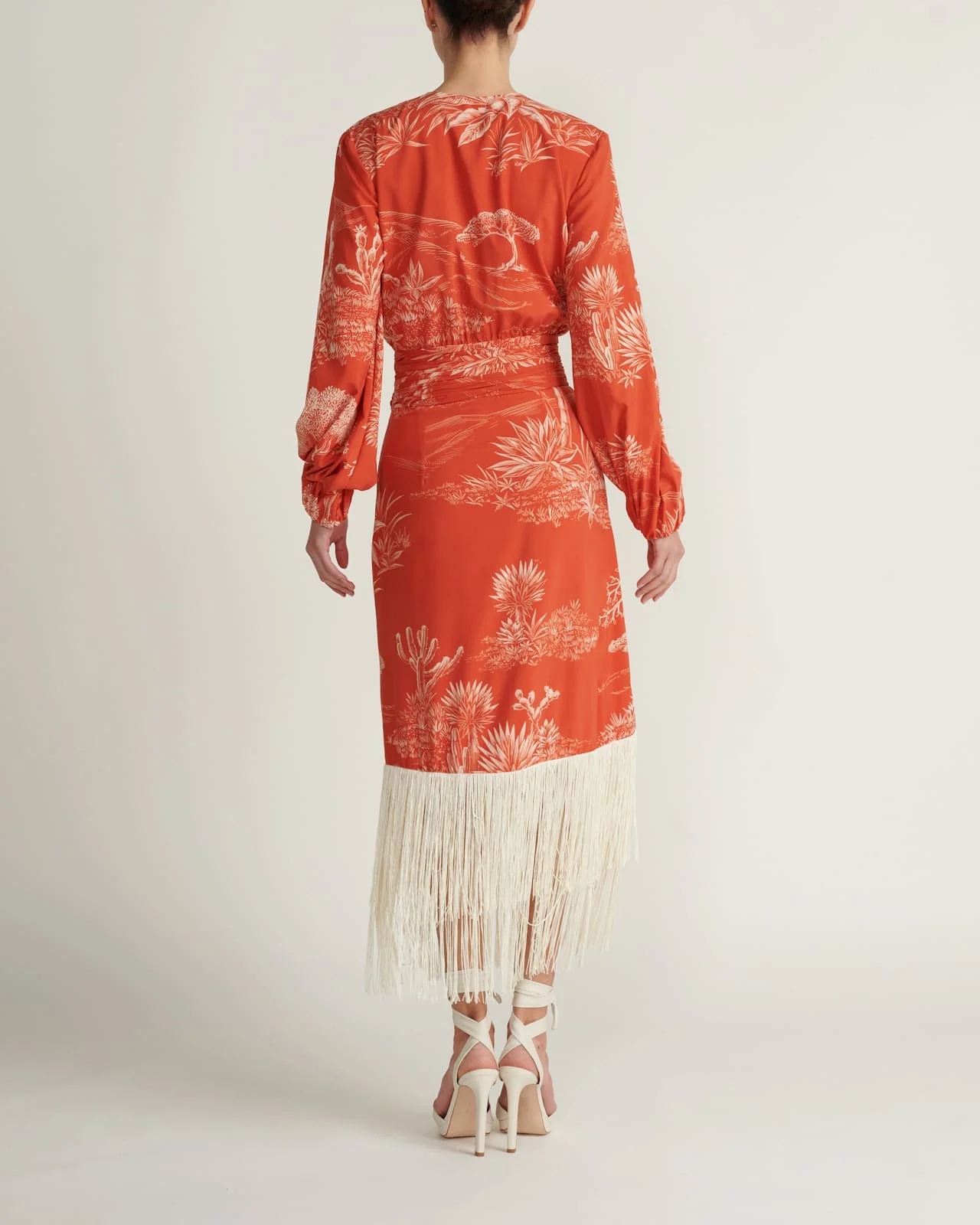 Vestido Crepe Delgado Selva Naranja - Image 3
