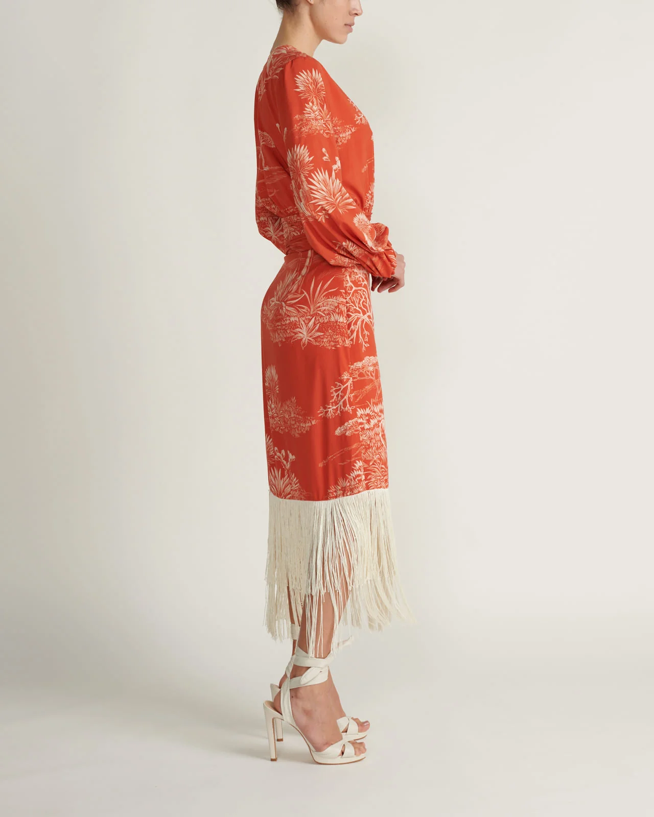 Vestido Crepe Delgado Selva Naranja - Image 4