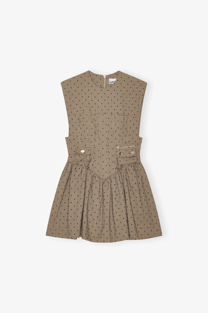 Mini Vestido Flock Check Suiting Corset - Image 2