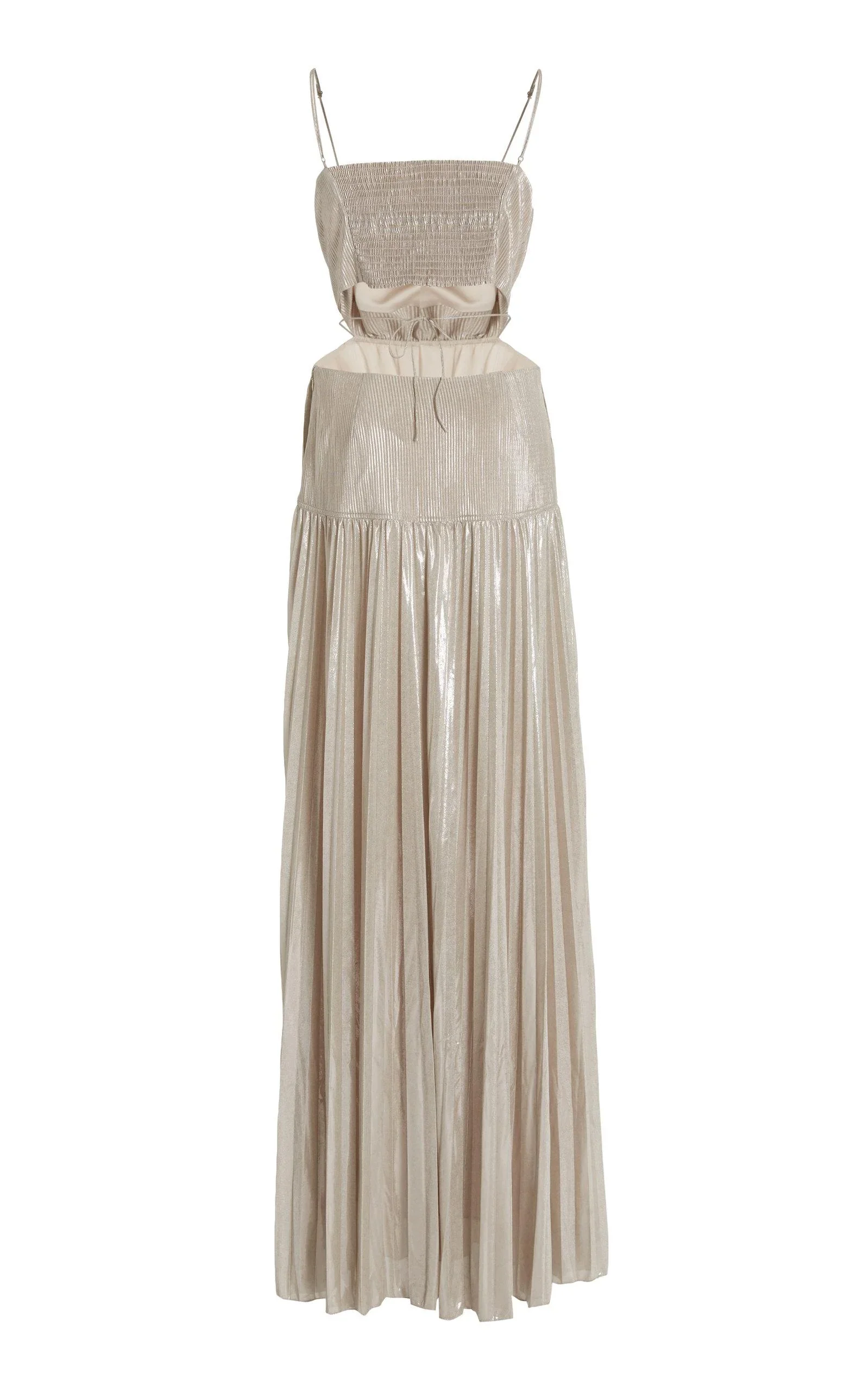Vestido Maxi Daisy Plisse Champaña