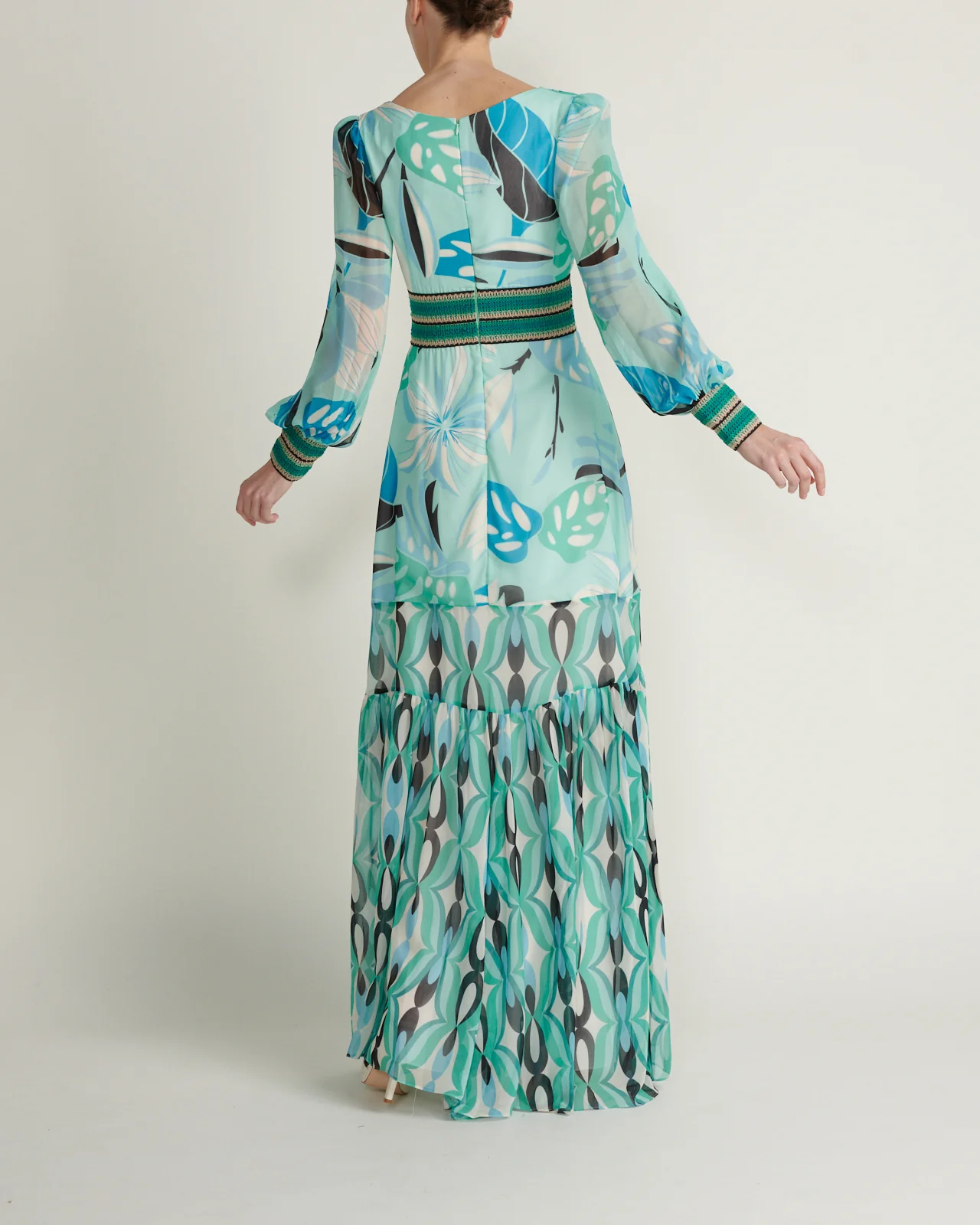 Vestido Maxi Manga Larga Verde - Image 3