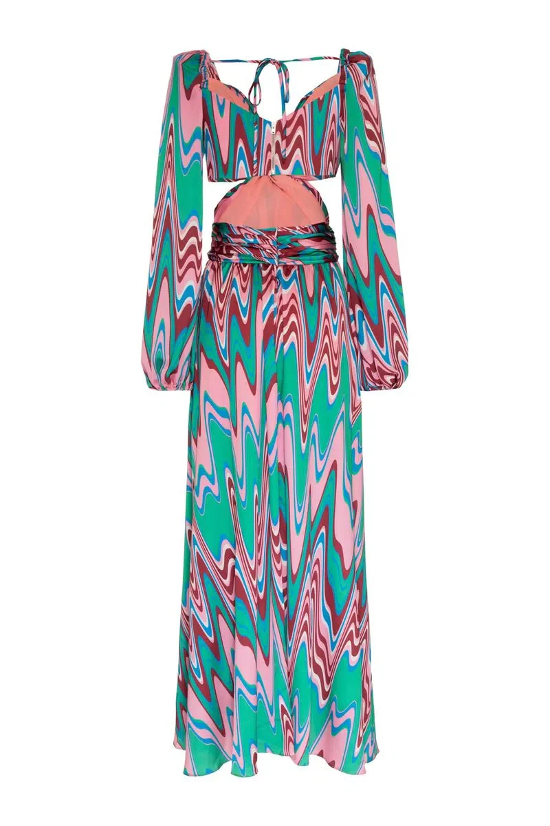 Vestido Maxi Satin Cutout - Image 4