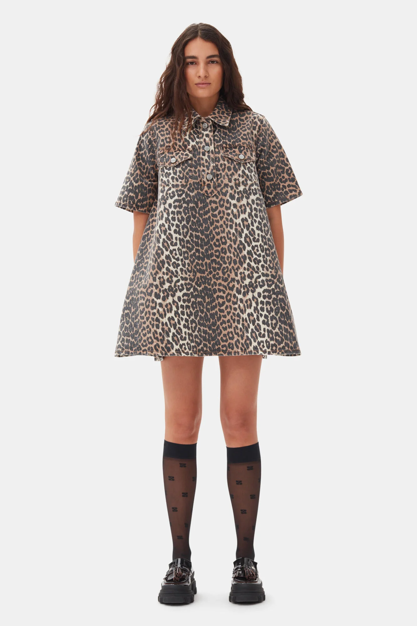 Mini Vestido Print Denim - Image 4