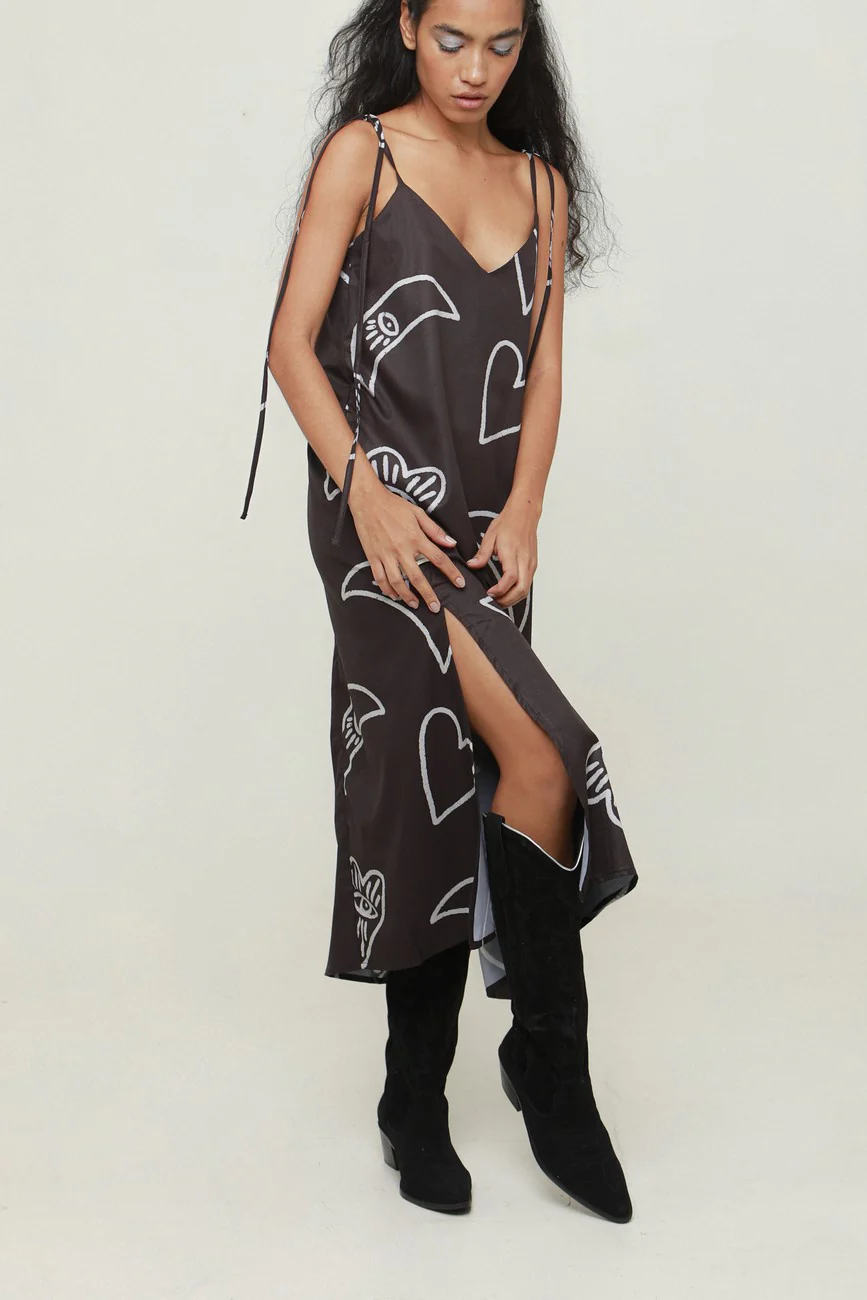 Vestido Slip Luna Y Ojos