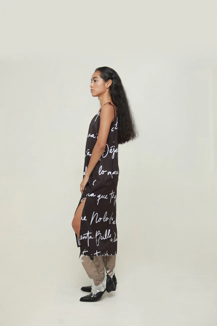 Vestido Slip Texto Maxi - Image 3