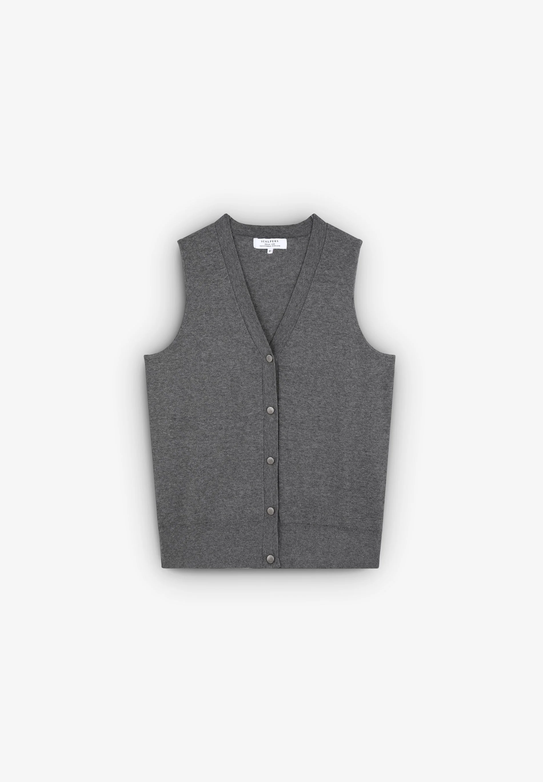 Chaleco Wavy Knit Vest Dark Grey L